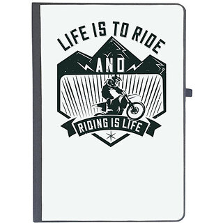                       UDNAG Ruled Notebook Diary 'Motor Cycle | Life is to ride, and riding is life', [A5 80Pages 80GSM]                                              