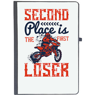                       UDNAG Ruled Notebook Diary 'Motor Cycle | Second place is the first loser', [A5 80Pages 80GSM]                                              