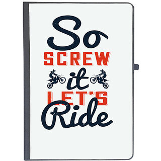                       UDNAG Ruled Notebook Diary 'Motor Cycle | So screw it, lets ride', [A5 80Pages 80GSM]                                              