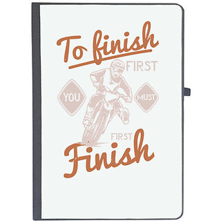                       UDNAG Ruled Notebook Diary 'Motor Cycle | To finish first, you must first finish', [A5 80Pages 80GSM]                                              