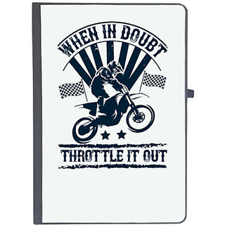                       UDNAG Ruled Notebook Diary 'Motor Cycle | When in doubt, throttle it out', [A5 80Pages 80GSM]                                              