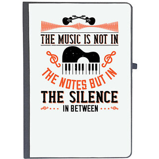                       UDNAG Ruled Notebook Diary 'Piano | The music is not in the notes, but in the silence in between', [A5 80Pages 80GSM]                                              