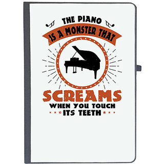                       UDNAG Ruled Notebook Diary 'Piano | The piano is a monster that screams when you touch its teeth', [A5 80Pages 80GSM]                                              