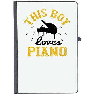                       UDNAG Ruled Notebook Diary 'Piano | this boy loves piano', [A5 80Pages 80GSM]                                              