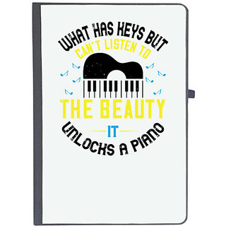                       UDNAG Ruled Notebook Diary 'Piano | What has keys but cant listen to the beauty it unlocks A piano', [A5 80Pages 80GSM]                                              