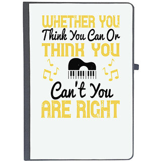                       UDNAG Ruled Notebook Diary 'Piano | Whether you think you can or think you can't, you are right', [A5 80Pages 80GSM]                                              