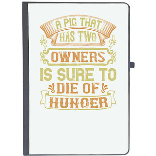                       UDNAG Ruled Notebook Diary 'Pig | A pig that has two owners is sure to die of hunger', [A5 80Pages 80GSM]                                              