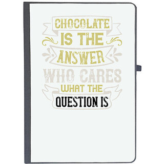                       UDNAG Ruled Notebook Diary 'Pig | Chocolate is the answer. Who cares what the question is', [A5 80Pages 80GSM]                                              