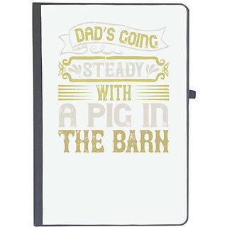                       UDNAG Ruled Notebook Diary 'Pig | Dads going steady with a pig in the barn', [A5 80Pages 80GSM]                                              