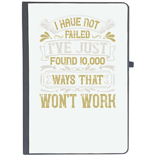                       UDNAG Ruled Notebook Diary 'Pig | I have not failed. I've just found 10,000 ways that won't work', [A5 80Pages 80GSM]                                              