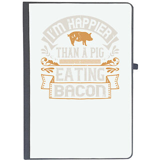                       UDNAG Ruled Notebook Diary 'Pig | Im happier than a pig eating bacon', [A5 80Pages 80GSM]                                              