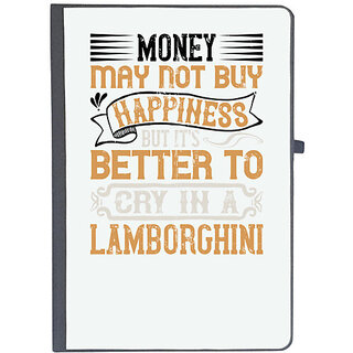                       UDNAG Ruled Notebook Diary 'Pig | Money may not buy happiness, but it's better to cry', [A5 80Pages 80GSM]                                              