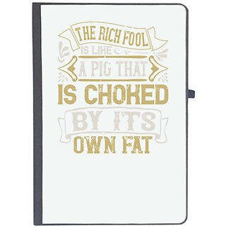                       UDNAG Ruled Notebook Diary 'Pig | The rich fool is like a pig that is choked by its own fat', [A5 80Pages 80GSM]                                              
