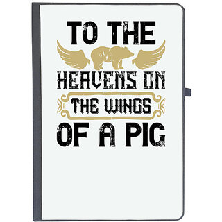                       UDNAG Ruled Notebook Diary 'Pig | To the heavens on the wings of a pig', [A5 80Pages 80GSM]                                              