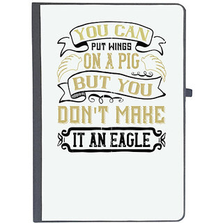                       UDNAG Ruled Notebook Diary 'Pig | You can put wings on a pig, but you don't make it an eagle', [A5 80Pages 80GSM]                                              