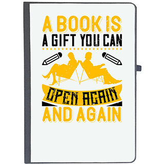                       UDNAG Ruled Notebook Diary 'Reading | A book is a gift you can open again and again', [A5 80Pages 80GSM]                                              