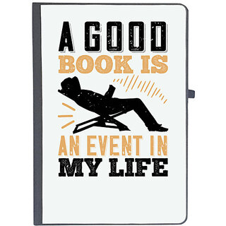                       UDNAG Ruled Notebook Diary 'Reading | A good book is an event in my life', [A5 80Pages 80GSM]                                              