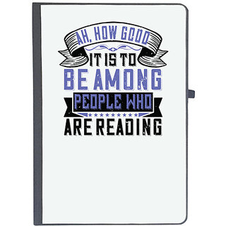                       UDNAG Ruled Notebook Diary 'Reading | Ah, how good it is to be among people who are reading', [A5 80Pages 80GSM]                                              