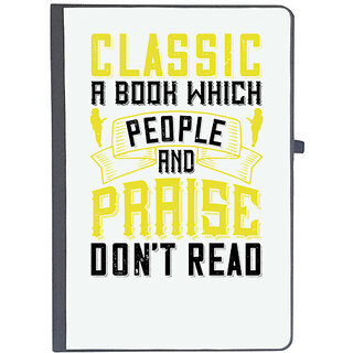                       UDNAG Ruled Notebook Diary 'Reading | Classic  a book which people praise and dont read', [A5 80Pages 80GSM]                                              