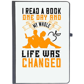                       UDNAG Ruled Notebook Diary 'Reading | I read a book one day and my whole life was changed', [A5 80Pages 80GSM]                                              