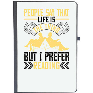                       UDNAG Ruled Notebook Diary 'Reading | People say that life is the thing, but I prefer reading', [A5 80Pages 80GSM]                                              
