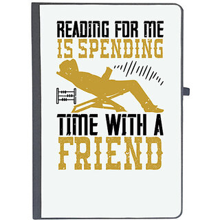                       UDNAG Ruled Notebook Diary 'Reading | Reading for me, is spending time with a friend', [A5 80Pages 80GSM]                                              