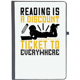                       UDNAG Ruled Notebook Diary 'Reading | Reading is a discount ticket to everywhere', [A5 80Pages 80GSM]                                              