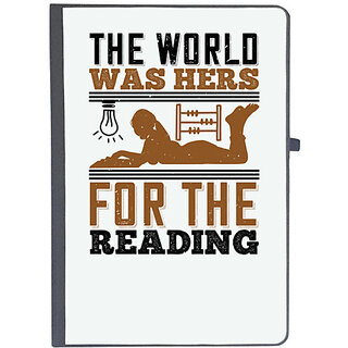                       UDNAG Ruled Notebook Diary 'Reading | The world was hers for the reading', [A5 80Pages 80GSM]                                              