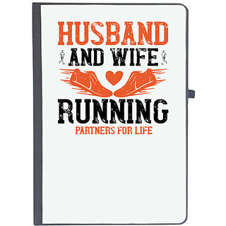                       UDNAG Ruled Notebook Diary 'Running | husband and wife running partners for life', [A5 80Pages 80GSM]                                              