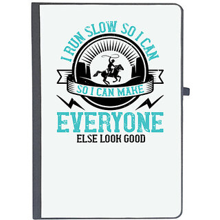                       UDNAG Ruled Notebook Diary 'Running | i run slow so i can make everyone else look good', [A5 80Pages 80GSM]                                              