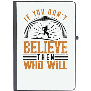                       UDNAG Ruled Notebook Diary 'Running | If you dont believe then who will', [A5 80Pages 80GSM]                                              