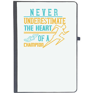                       UDNAG Ruled Notebook Diary 'Running | Never underestimate the heart of a champion', [A5 80Pages 80GSM]                                              