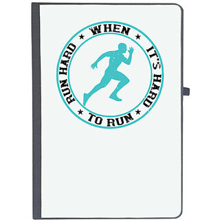                       UDNAG Ruled Notebook Diary 'Running | Run hard when its hard to run', [A5 80Pages 80GSM]                                              