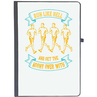                       UDNAG Ruled Notebook Diary 'Running | Run like hell and get the agony over with', [A5 80Pages 80GSM]                                              