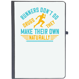                       UDNAG Ruled Notebook Diary 'Running | Runners dont do, they make their own naturally', [A5 80Pages 80GSM]                                              