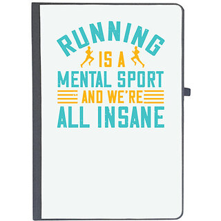                       UDNAG Ruled Notebook Diary 'Running | running is a mental sport and were all insane', [A5 80Pages 80GSM]                                              