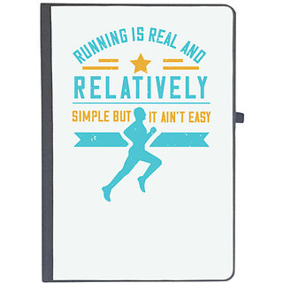                       UDNAG Ruled Notebook Diary 'Running | Running is real and relatively simple but it aint easy', [A5 80Pages 80GSM]                                              
