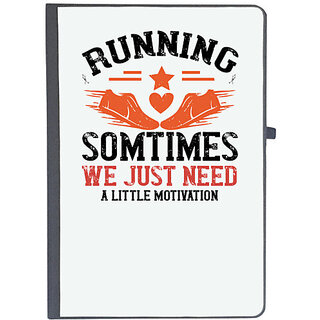                       UDNAG Ruled Notebook Diary 'Running | running sometimes we just need alittler motivation', [A5 80Pages 80GSM]                                              