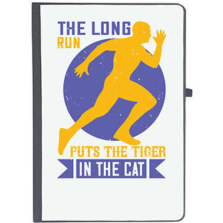                       UDNAG Ruled Notebook Diary 'Running | The long run puts the tiger in the cat', [A5 80Pages 80GSM]                                              