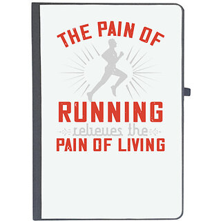                       UDNAG Ruled Notebook Diary 'Running | The pain of running relieves the pain of living', [A5 80Pages 80GSM]                                              