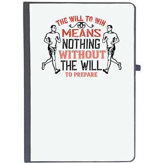                       UDNAG Ruled Notebook Diary 'Running | The will to win means nothing without the will to prepare', [A5 80Pages 80GSM]                                              