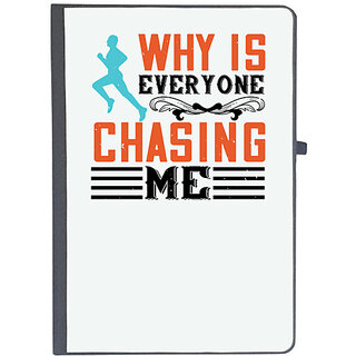                       UDNAG Ruled Notebook Diary 'Running | why is everyone chasing me', [A5 80Pages 80GSM]                                              