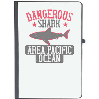                       UDNAG Ruled Notebook Diary 'Shark | dangerous shark area pacific ocean', [A5 80Pages 80GSM]                                              