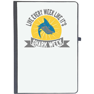                       UDNAG Ruled Notebook Diary 'Shark | live every week like it's shark week 02', [A5 80Pages 80GSM]                                              