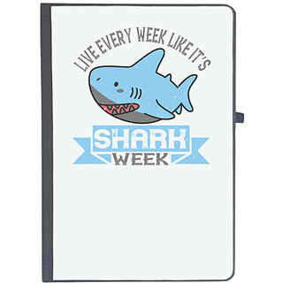                       UDNAG Ruled Notebook Diary 'Shark | Live every week like its shark week', [A5 80Pages 80GSM]                                              