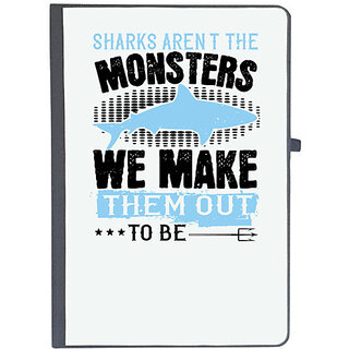                       UDNAG Ruled Notebook Diary 'Shark | Sharks aren't the monsters we make them out to be', [A5 80Pages 80GSM]                                              