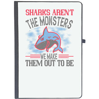                       UDNAG Ruled Notebook Diary 'Shark | Sharks arent the monsters we make them out to be', [A5 80Pages 80GSM]                                              