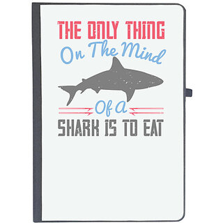                       UDNAG Ruled Notebook Diary 'Shark | The only thing on the mind of a shark is to eat', [A5 80Pages 80GSM]                                              