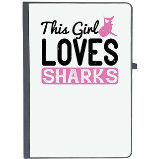                       UDNAG Ruled Notebook Diary 'Shark | this girl loves sharks', [A5 80Pages 80GSM]                                              