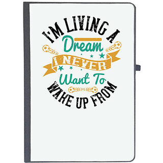                       UDNAG Ruled Notebook Diary 'Soccer | Im living a dream I never want to wake up from', [A5 80Pages 80GSM]                                              